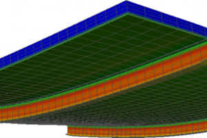 Screenshot: Bridge with two steel bars exposed to fire.