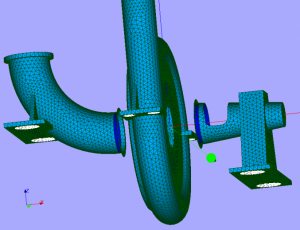 (1) Pump with substructures: tube, housing, support